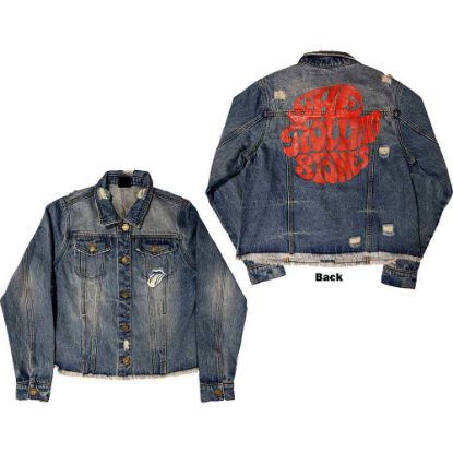 Picture of The Rolling Stones Ladies Denim Jacket: Script (Back Print) (X-Large)