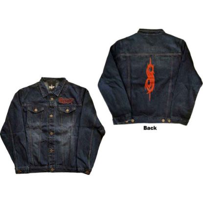 Picture of Slipknot Unisex Denim Jacket: Tribal Logo (Back Print)