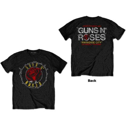Picture of Guns N' Roses Unisex T-Shirt: Rose Circle Paradise City Back Print