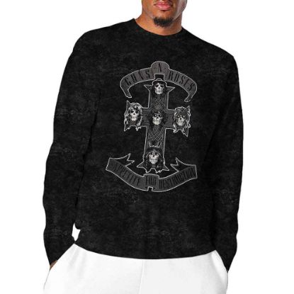 Picture of Guns N' Roses Unisex Long Sleeve T-Shirt: Monochrome Cross Wash Collection
