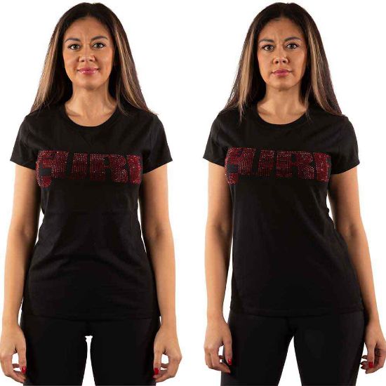 Picture of The Cure Ladies T-Shirt: Logo Embellished