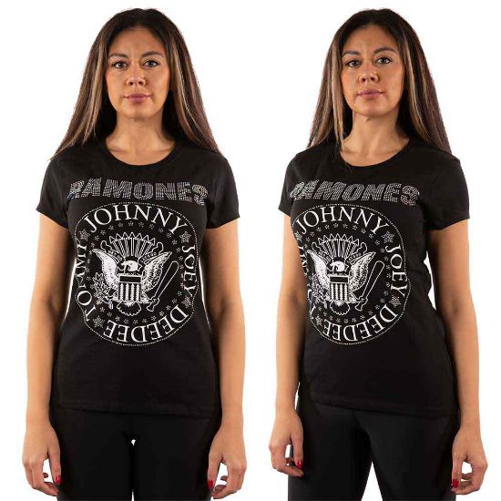 Picture of Ramones Ladies T-Shirt: Presidential Seal Embellished