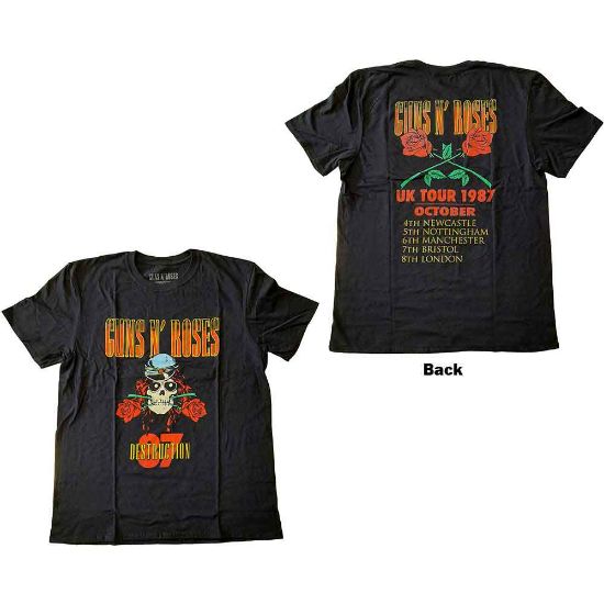 Picture of Guns N' Roses Unisex T-Shirt: UK Tour '87 Back Print
