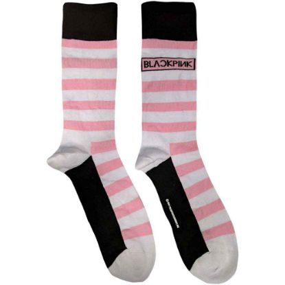 Picture of BlackPink Unisex Ankle Socks: Stripes & Logo (UK Size 7 - 11)