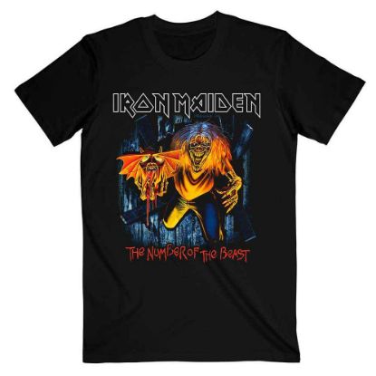 Picture of Iron Maiden Unisex T-Shirt: Number Of The Beast Eddie Panel Burst