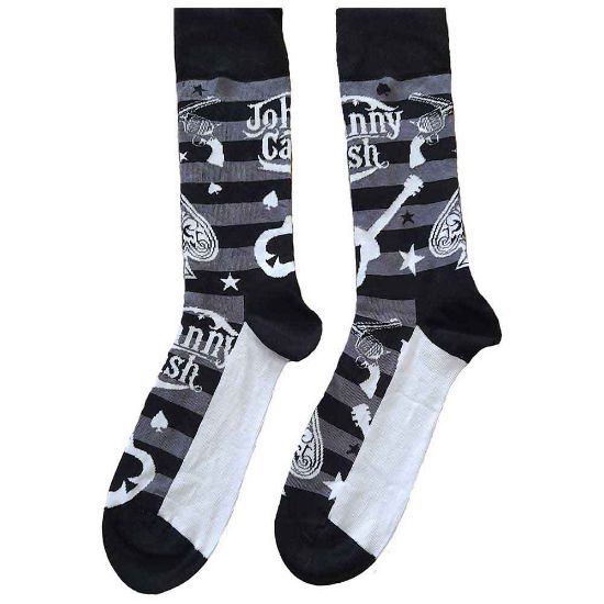 Picture of Johnny Cash Unisex Ankle Socks: Guitars 'n Guns (UK Size 7 - 11)