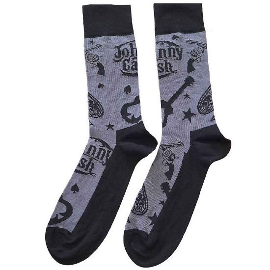 Picture of Johnny Cash Unisex Ankle Socks: Guitars 'n Guns (UK Size 7 - 11)