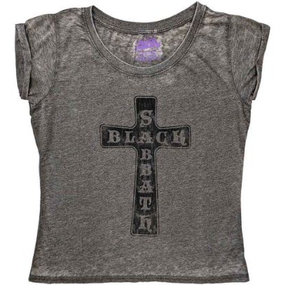 Picture of Black Sabbath Ladies Burnout T-Shirt: Vintage Cross