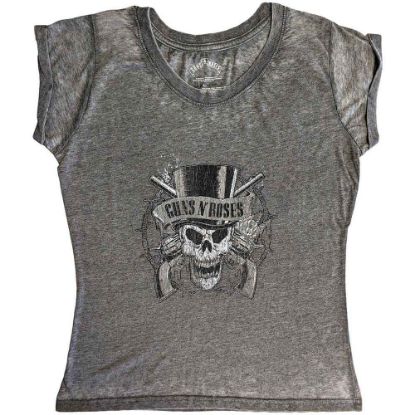 Picture of Guns N' Roses Ladies Burnout T-Shirt: Faded Skull