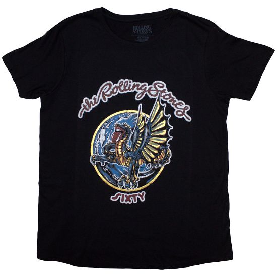 Picture of The Rolling Stones Ladies T-Shirt: Sixty Dragon Globe Foiled