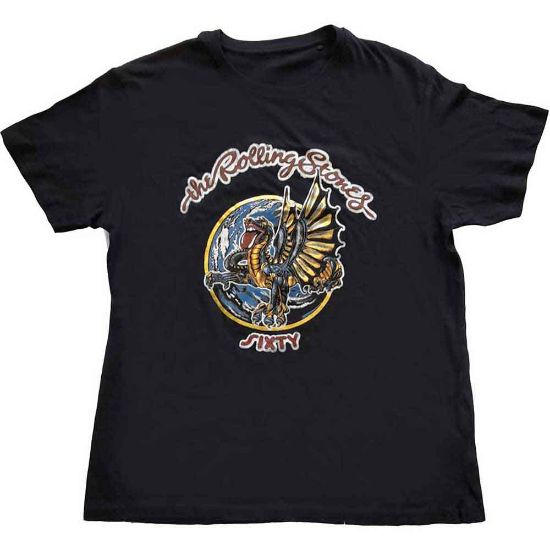 Picture of The Rolling Stones Unisex T-Shirt: Sixty Dragon Globe Foiled
