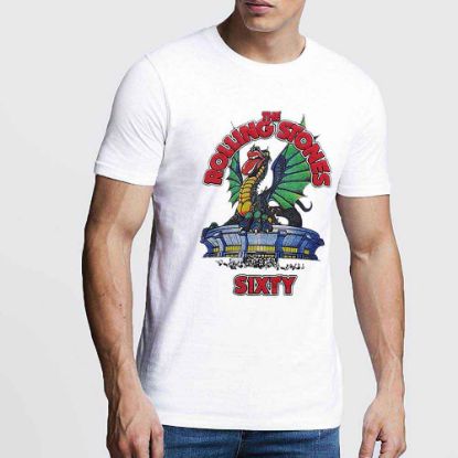 Picture of The Rolling Stones Unisex T-Shirt: Sixty Stadium Dragon Puff Print
