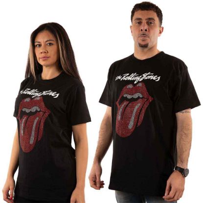 Picture of The Rolling Stones Unisex T-Shirt: Logo & Tongue Embellished