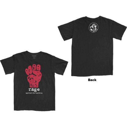 Picture of Rage Against The Machine Unisex T-Shirt: Red Fist Back Print
