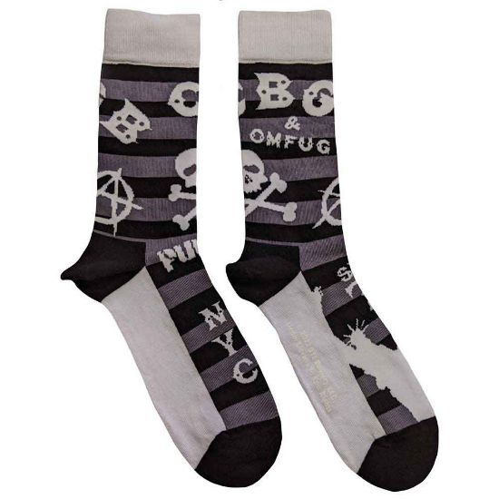 Picture of CBGB Unisex Ankle Socks: Logos Striped (UK Size 7 - 11)