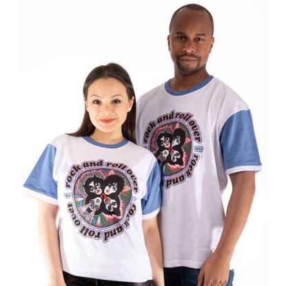 Picture of KISS Unisex Ringer T-Shirt: Rock and Roll Over