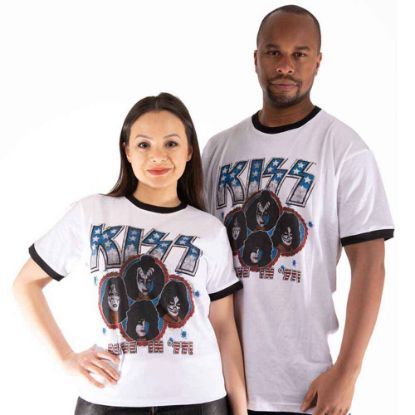 Picture of KISS Unisex Ringer T-Shirt: Alive in '77
