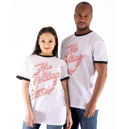 Picture of The Rolling Stones Unisex Ringer T-Shirt: Signature Logo