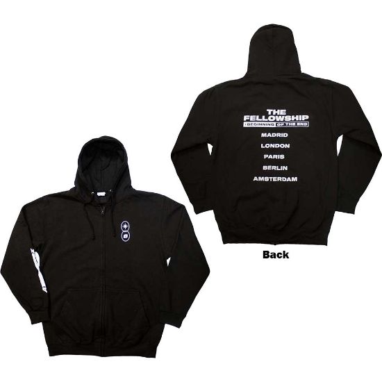 Picture of ATEEZ Unisex Zipped Hoodie: Fellowship Tour Euro (Back Print & Ex-Tour) (Small)