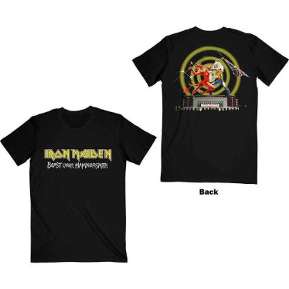 Picture of Iron Maiden Unisex T-Shirt: Beast Over Hammersmith Eddie & Devil Back Print