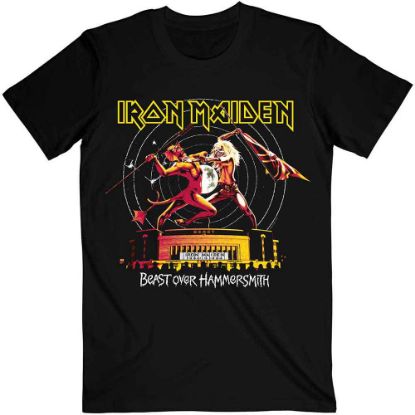 Picture of Iron Maiden Unisex T-Shirt: Beast Over Hammersmith Eddie & Devil Tonal