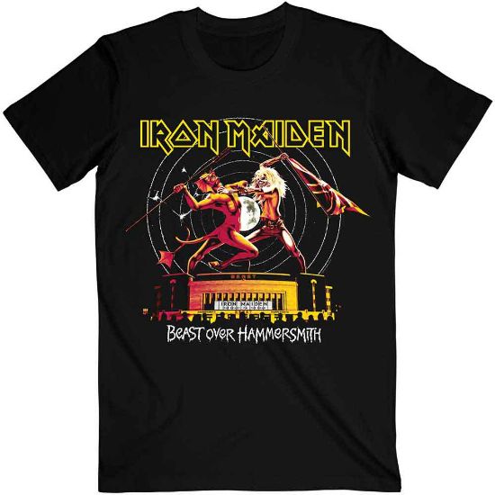 Picture of Iron Maiden Unisex T-Shirt: Beast Over Hammersmith Eddie & Devil Tonal