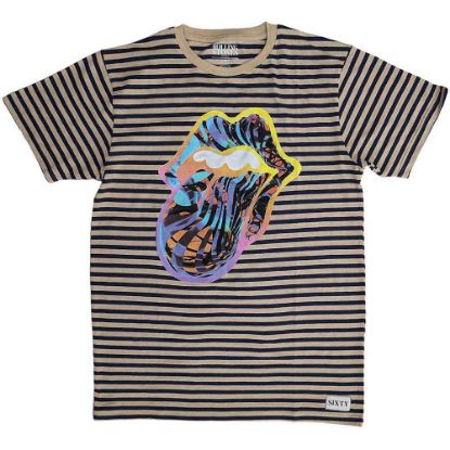 Picture of The Rolling Stones Unisex T-Shirt: Cyberdelic Striped