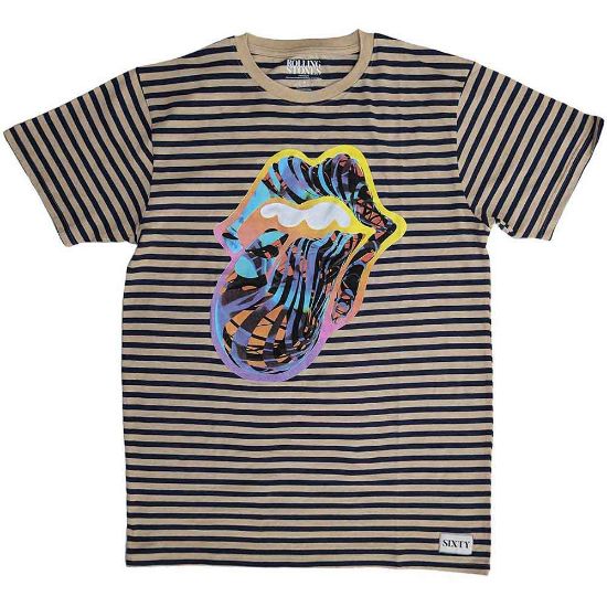 Picture of The Rolling Stones Unisex T-Shirt: Cyberdelic Striped