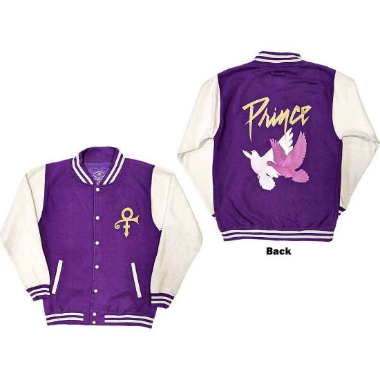 Picture of Prince Unisex Varsity Jacket: Doves (Back Print) (Medium)