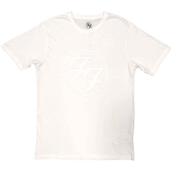 Picture of Foo Fighters Unisex T-Shirt: FF Logo Hi-Build White-On-White