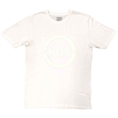 Picture of KISS Unisex T-Shirt: Buzzsaw Logo Hi-Build White-On-White