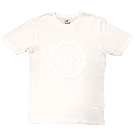 Picture of KISS Unisex T-Shirt: Buzzsaw Logo Hi-Build White-On-White