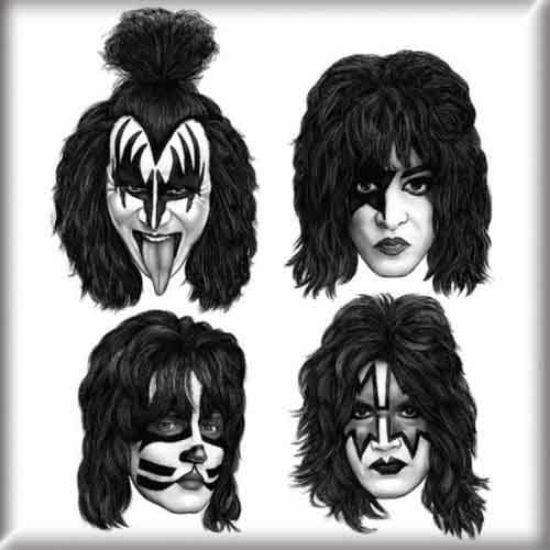 Picture of KISS Fridge Magnet: Graphite Faces