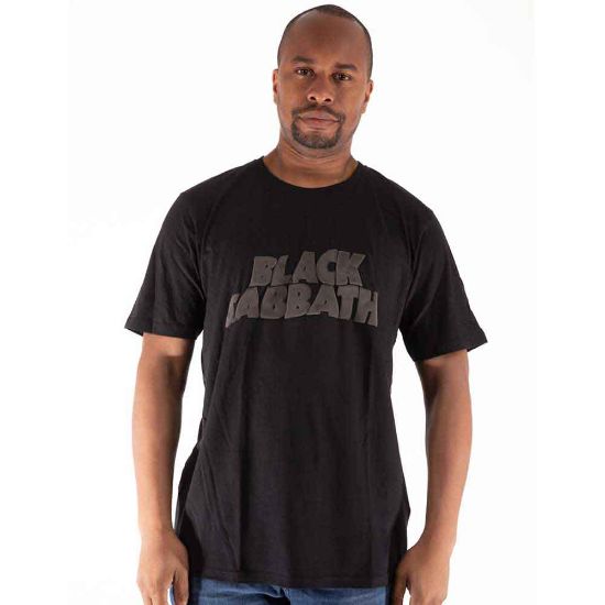 Picture of Black Sabbath Unisex T-Shirt: Wavy Logo Hi-Build