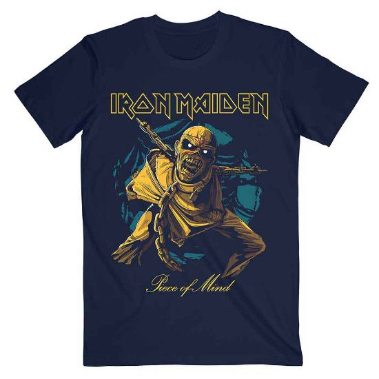 Picture of Iron Maiden Unisex T-Shirt: Piece of Mind Gold Eddie