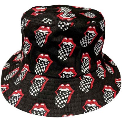 Picture of The Rolling Stones Unisex Bucket Hat: Checker Tongue Pattern (Small/Medium)