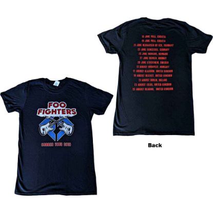 Picture of Foo Fighters Unisex T-Shirt: Concrete & Gold 2019 European Tour Ex-Tour Back Print (Small)