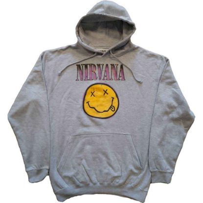 Picture of Nirvana Unisex Pullover Hoodie: Xerox Happy Face Pink