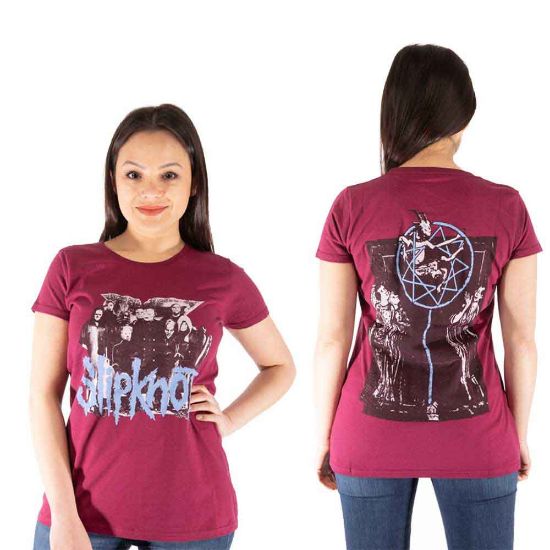Picture of Slipknot Ladies T-Shirt: Goat Logo Demon Back Print 