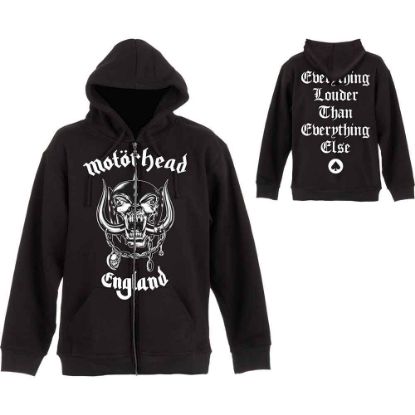 Picture of Motorhead Unisex Zipped Hoodie: England Back Print