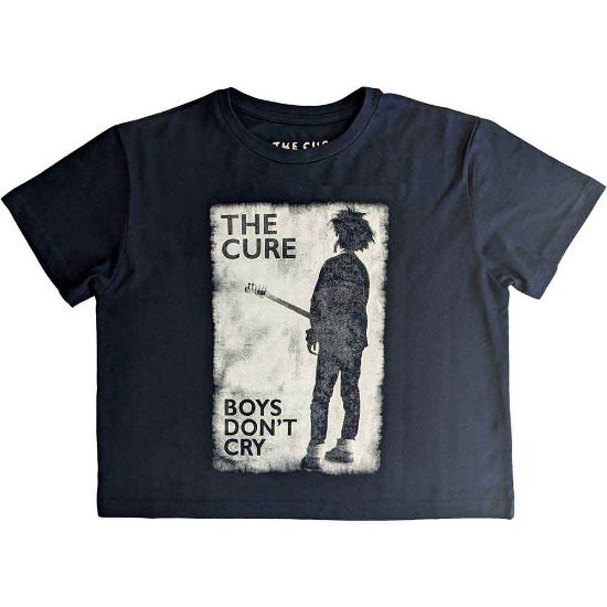 Picture of The Cure Ladies Crop Top: Boys Don't Cry B&W