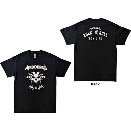 Picture of Airbourne Unisex T-Shirt: R 'n' R Boneshaker Back Print