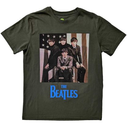 Picture of The Beatles Unisex T-Shirt: US Flag Photo