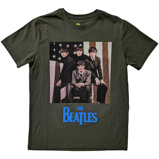 Picture of The Beatles Unisex T-Shirt: US Flag Photo