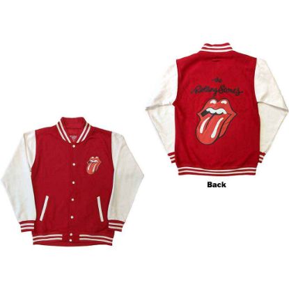 Picture of The Rolling Stones Unisex Varsity Jacket: Classic Tongue (Back Print) (Medium)