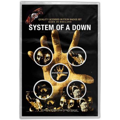 Picture of System Of A Down Button Badge Pack: Hand