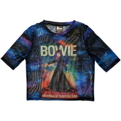 Picture of David Bowie Ladies Crop Top: Moonage 11 Fade Mesh
