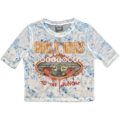 Picture of Guns N' Roses Ladies Crop Top: Welcome To The Jungle LV Mesh