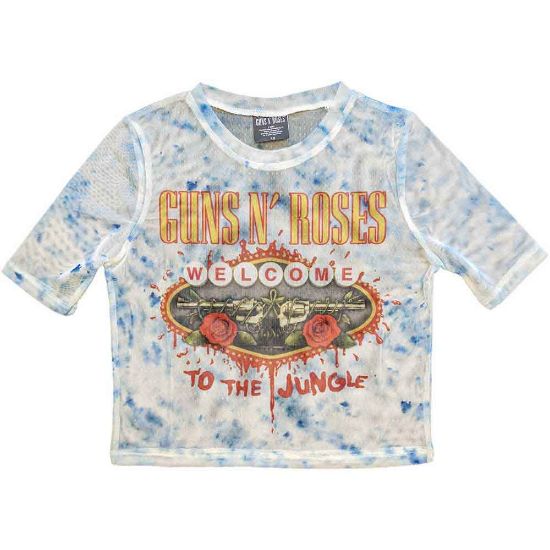 Picture of Guns N' Roses Ladies Crop Top: Welcome To The Jungle LV Mesh