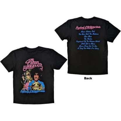 Picture of Thin Lizzy Unisex T-Shirt: Vagabonds of the Western World Tracklist Back Print